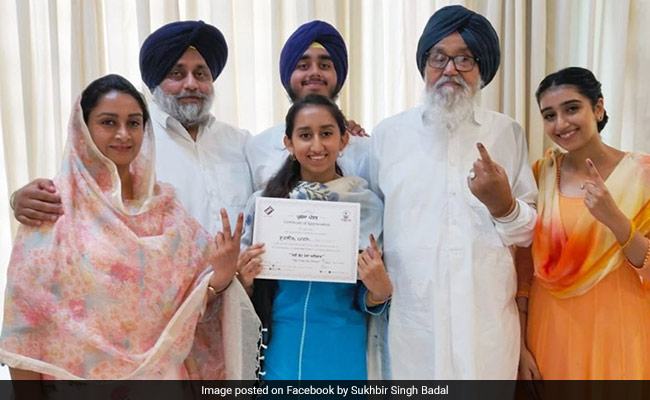 Sukhbir Badal's Daughter, First-Time Voter, Gets Notice From Election Body