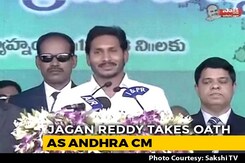 Hundreds Cheer As Jagan Reddy Takes Oath As Andhra Pradesh Chief Minister Hundreds Cheer As Jagan Reddy Takes Oath As Andhra Pradesh Chief Minister
