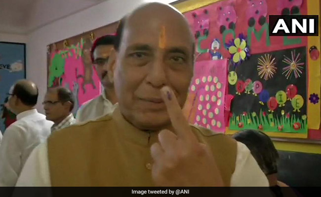 Elections 2019: "I Can't Predict Anything": Rajnath Singh After Voting In Lucknow