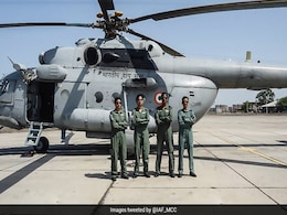 First All-Women IAF Crew Fly Mi-17 Helicopter In Battle Training Mission First All-Women IAF Crew Fly Mi-17 Helicopter In Battle Training Mission