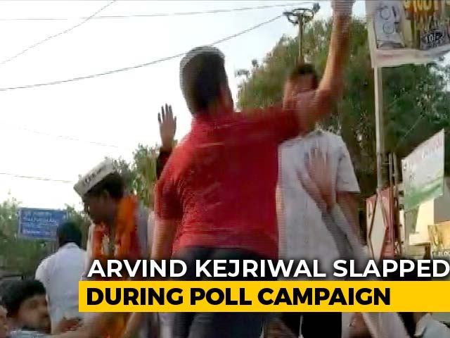 Chief Minister Arvind Kejriwal Slapped During Roadshow In Delhi