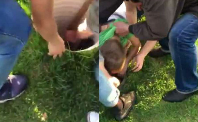 Caught On Camera: Heroic Boy Rescues Little Girl From Water-Filled Pipe