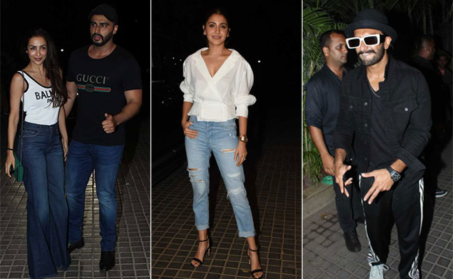 Malaika Arora, Anushka Sharma And Ranveer Singh Form Arjun Kapoor's Cheer Squad At <i>India's Most Wanted</i> Screening