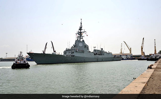 Spanish Naval Ship Docks At Mumbai Port