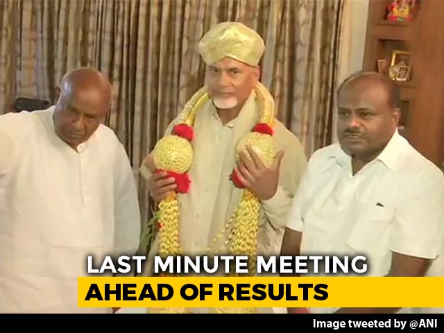 N Chandrababu Naidu Meets HD Deve Gowda, HD Kumaraswamy For Post-Poll Alliance