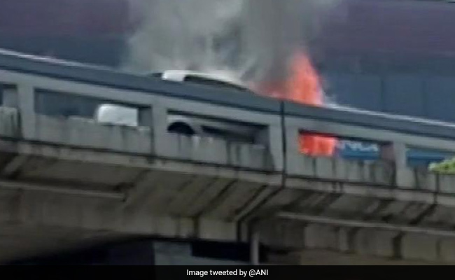 Car Catches Fire On Surat Flyover, No Casualties Reported
