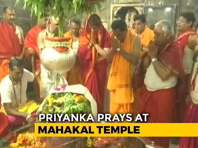 Priyanka Gandhi Prays At Famous Ujjain Temple Before Last Phase Of Voting