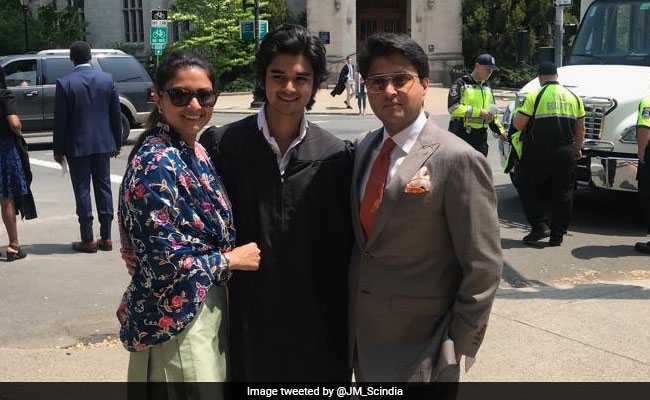 "Proud Father": Jyotiraditya Scindia Tweets Pictures Of Son's Graduation