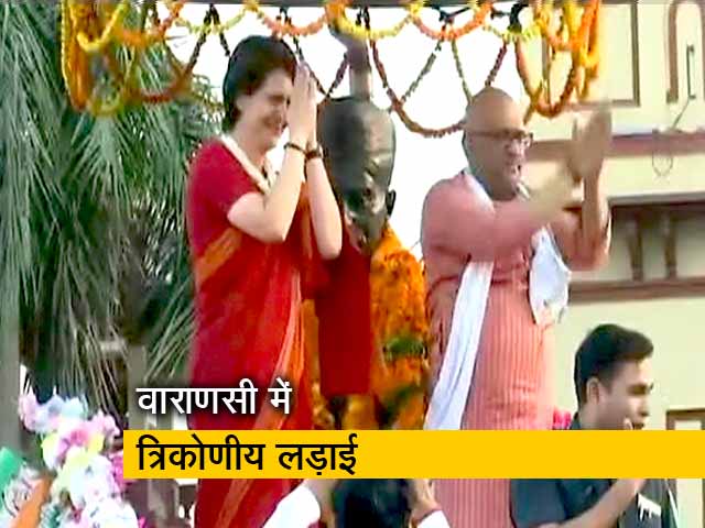 पीएम के गढ़ वाराणसी में प्रियंका का रोड शो