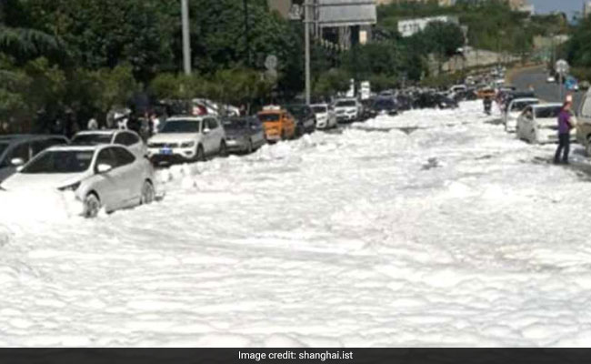 Watch: Mysterious White Foam Comes Out Of Manholes, Covers Entire Road