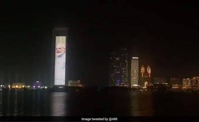Abu Dhabi Tower Lights Up In Celebration Of PM Modi Swearing-In