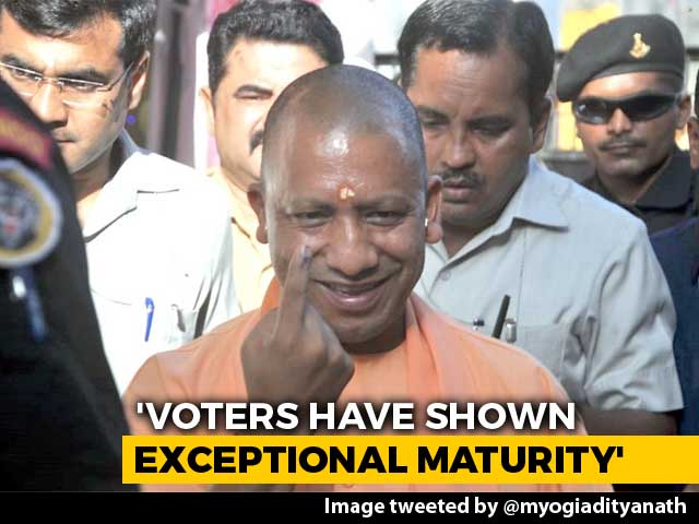 Yogi Adityanath Among Early Voters In Gorakhpur