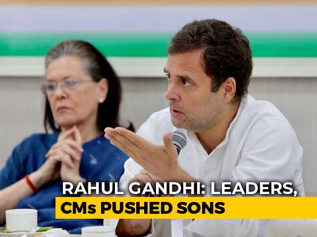 Rahul Gandhi's Plain-Speak To Congress Leaders Who "Pushed" Sons: Sources