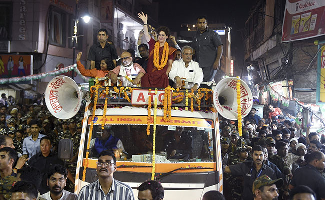 Priyanka Gandhi's Big Roadshow In Varanasi With PM Modi's Poll Opponent