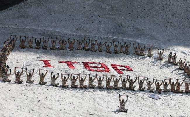 Paramilitary Troops Perform Yoga In Difficult Terrains. See Pics