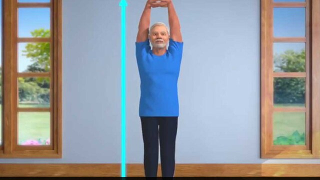Prime Minister Narendra Modi's animated video on Twitter demonstrating Tadasana.