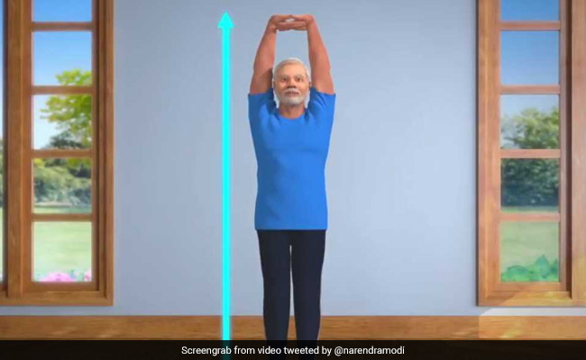 Prime Minister Narendra Modi's animated video on Twitter demonstrating Tadasana.