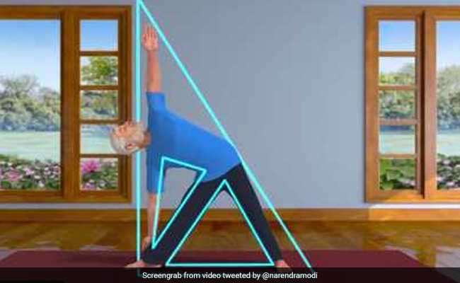 PM Modi, In Animated Video, Demonstrates <i>Trikonasana</i> In Yoga Day Build-up