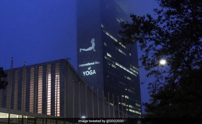 International Yoga Day: <i>'Surya Namaskar'</i> Poses Light Up UN Headquarters