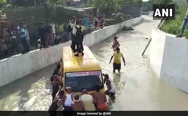 School Van Stuck In Water In UP; Driver Was In Hurry, Allege Children