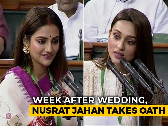 Nusrat Jahan And Mimi Chakraborty, First-Time Parliamentarians, Take Oath