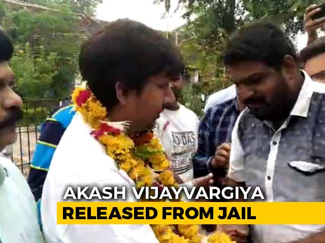 BJP Leader Who Hit Official With Cricket Bat Walks Out Of Jail, Garlanded