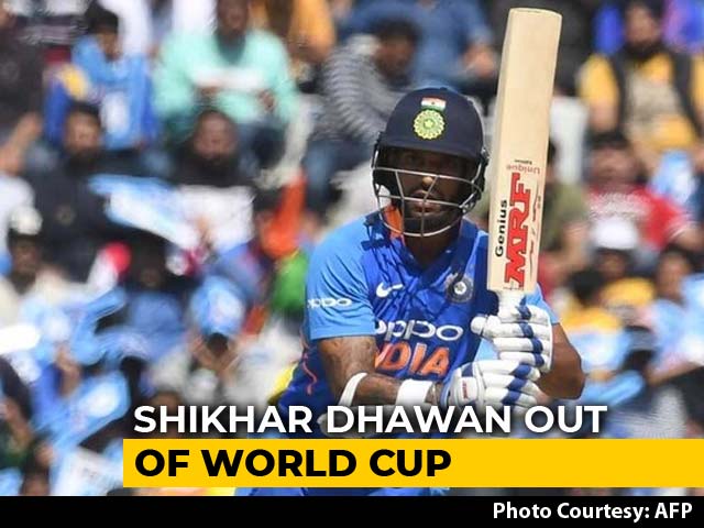 Injured Shikhar Dhawan Ruled Out Of World Cup, Rishabh Pant Replaces Him