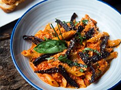 Whole Wheat Penne With Smoked Cherry Tomato Sauce & Chicken
