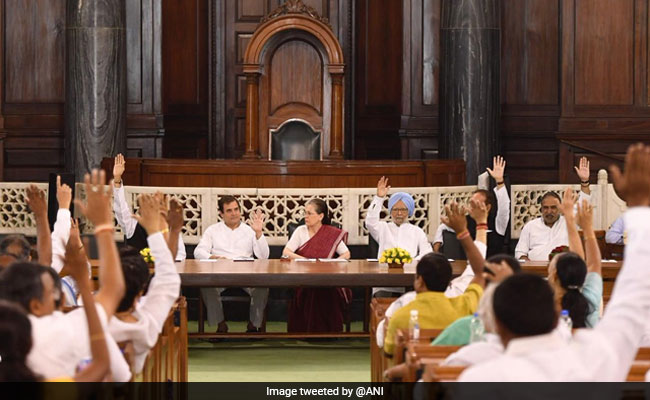 कांग्रेस संसदीय दल का नेता चुने जाने के बाद सोनिया गांधी ने की राहुल की तारीफ