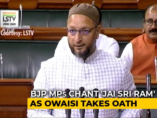 Asaduddin Owaisi's Response As Lawmakers Chant "<i>Jai Shri Ram</i>" During Oath