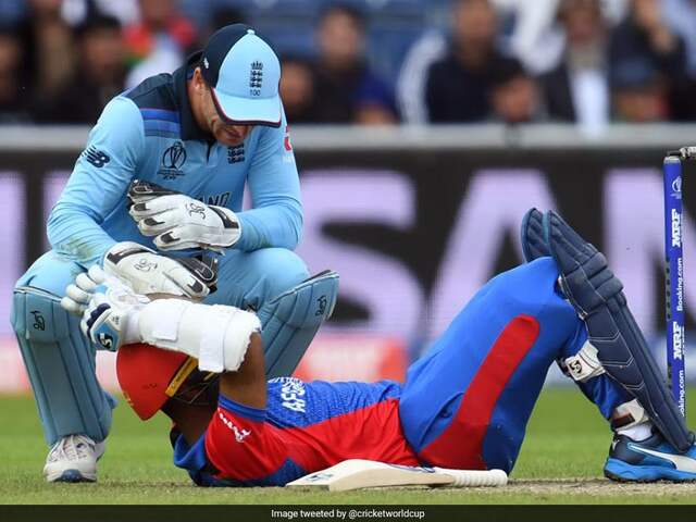 Afghanistans Hashmatullah Shahidi went against doctors orders to bat on after Mark Wood broke his helmet Afghanistans Hashmatullah Shahidi went against doctors orders to bat on after Mark Wood broke his helmet