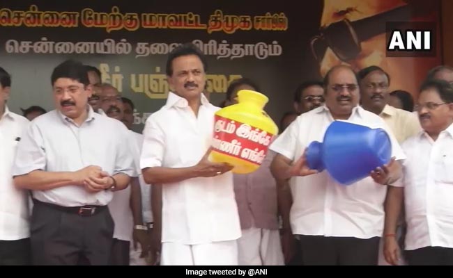 "Water Famine In Tamil Nadu": MK Stalin Leads Protest Against Government