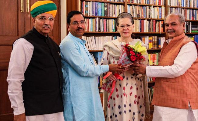 Parliamentary Affairs Minister Pralhad Joshi Meets Sonia Gandhi
