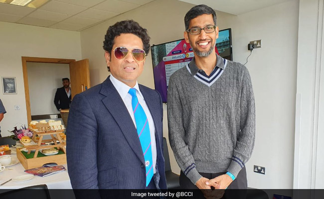 Google CEO Sundar Pichai Seen With Sachin Tendulkar At India Vs England Match
