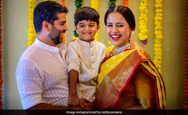 Pics From Sameera Reddy's Baby Shower With Husband Akshai And Son Hans