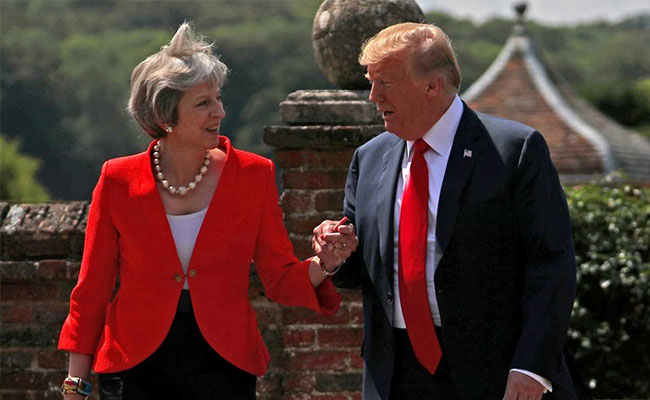 Outgoing British PM May To Call On Trump For Economic Cooperation