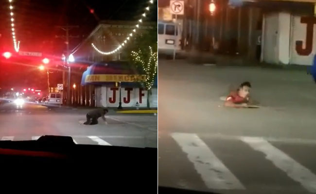 Driver Films People Crawling Out Of Manhole In US Border Town