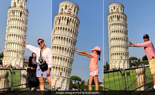 Lara Dutta, Daughter Saira And Mahesh Bhupathi's ROFL Adventures At The Leaning Tower Of Pisa