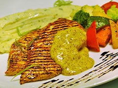 Grilled Kasundi Honey Chicken with Sweet Potato Mash