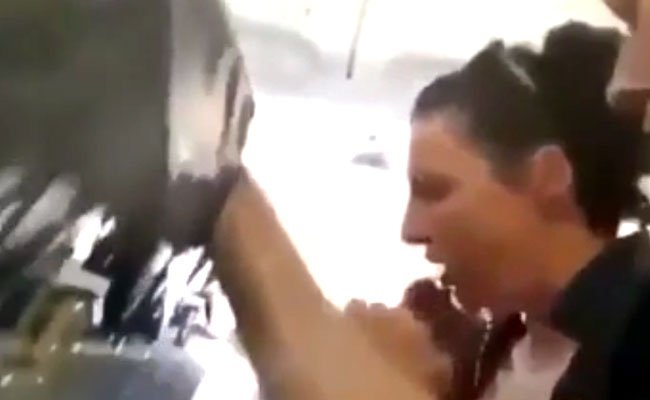 Scary Video Shows Flight Crew Crash Into Ceiling Amidst Heavy Turbulence