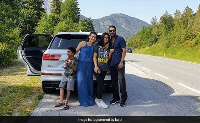In Which Kajol, Ajay Devgn, Nysa And Yug Go On A Road Trip. See Pic