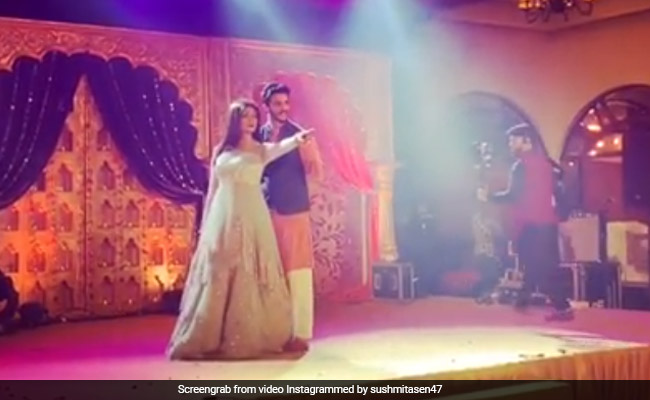 Sushmita Sen Brings Bollywood Dance Moves To Brother Rajeev Sen's <i>Sangeet</i> With Boyfriend Rohman Shawl