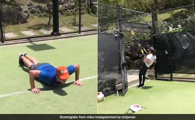 Priyanka Chopra And Nick Jonas Turn Songwriting Camp Into A Gym. See Their Workout