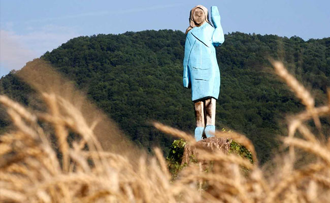 Rustic Sculpture Of Melania Trump Unveiled Near Slovenian Hometown