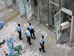 Hong Kong Police Official Shoots Protester In Chest During Clashes Hong Kong Police Official Shoots Protester In Chest During Clashes