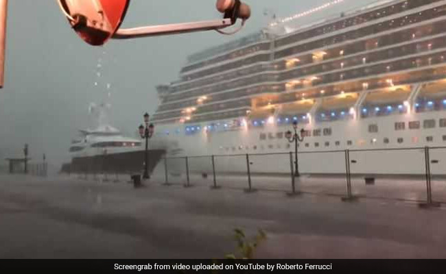 Watch: Cruise Ship Being Towed Nearly Hits Yacht In Venice