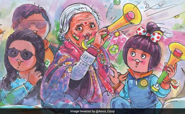 "Grandmother India": Amul's Tribute To Viral 87-Year-Old Cricket Fan