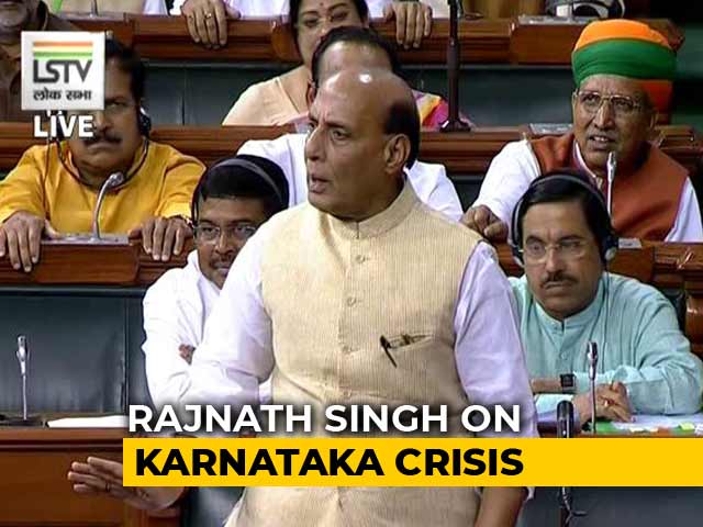 Blame It On Rahul Gandhi, Says Rajnath Singh On Karnataka Crisis