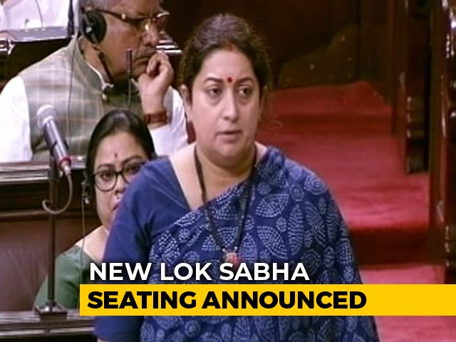 Smriti Irani Gets Front Row In Lok Sabha, Rahul Gandhi Retains Second Row