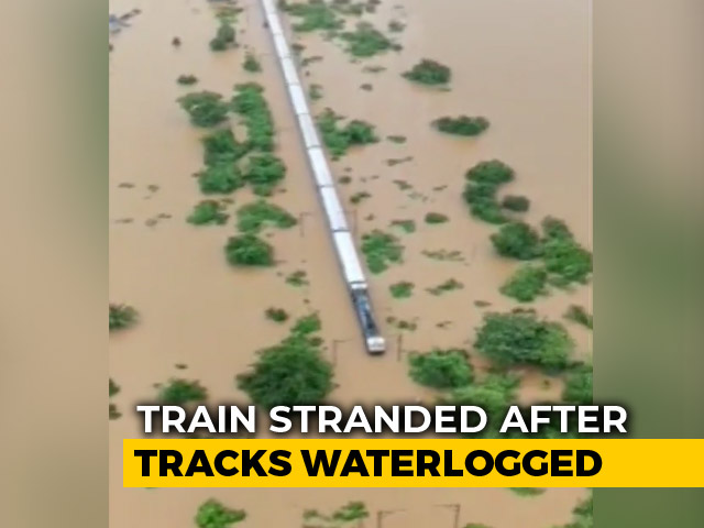 Watch: Air Force Helicopter Flies Over Stranded Train Near Mumbai